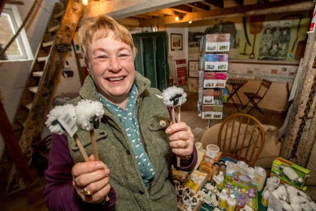 Kay Ellerby from Aunsby, a member of the Lincolnshire Longwool Sheep Breeders' Association at Cogglesford Mill in Sleaford.. EMN-180326-141848001