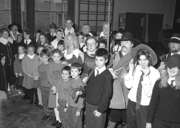 Pupils from Stickneys William Lovell School and Coningsby Primary School are pictured this week in 1993 stepping back in time to the days of the Civil War thanks to members of the Sealed Knot Society.
