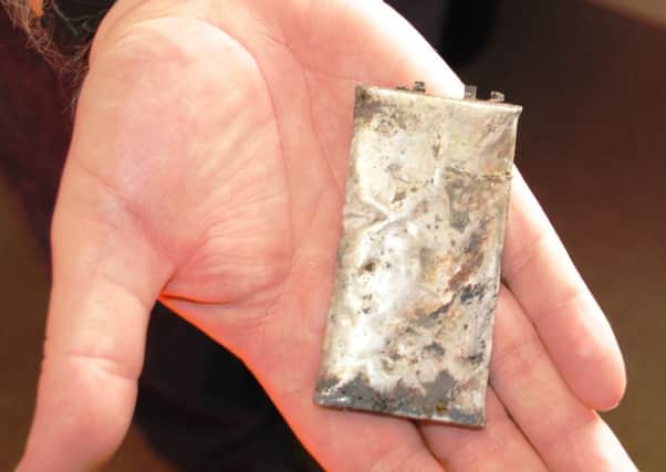 The battery which may have started the latest fire at a Lincolnshire waste transfer station. EMN-180321-150310001
