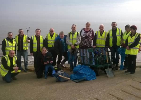 Volunteers who cleaned the beach in Skegness. ANL-180326-145555001