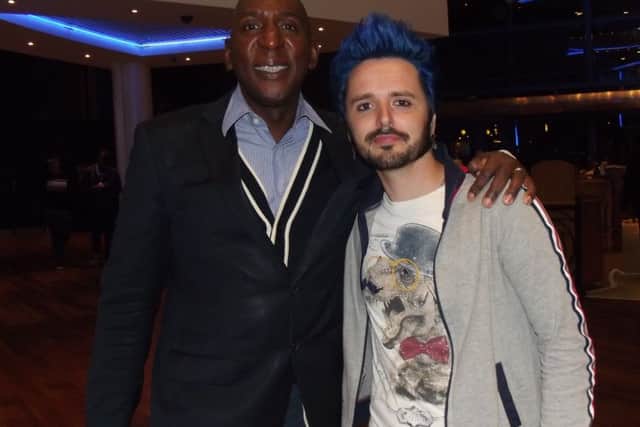 Co-director Chris Clark with Hollywood actor Colin McFarlane. EMN-180327-150012001