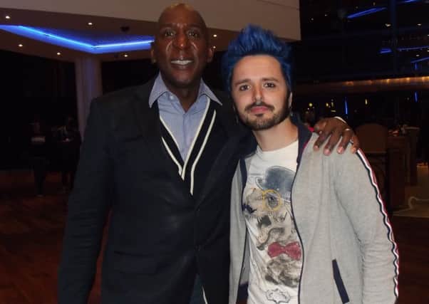 Co-director Chris Clark with Hollywood actor Colin McFarlane. EMN-180327-150012001