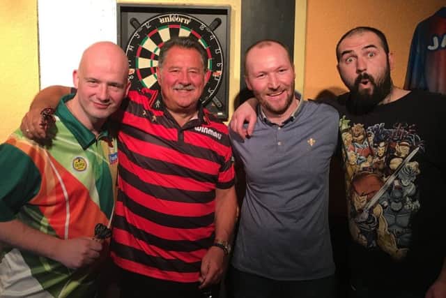 Jamie Caven (left), Dennis Priestley and brothers Phil and Chris Muggeson.