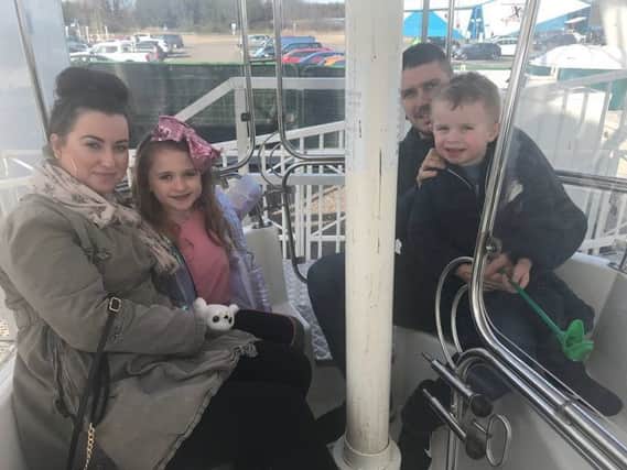 The  Darwood family from Grimsby on the new Skegness Eye. ANL-180326-132538001