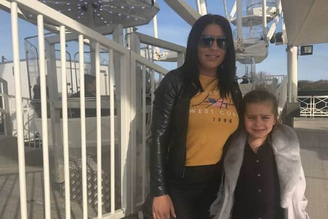 Cynthia Kenina and her daughter Amelia Scott from Skegness after their ride on the Skegness Eye. ANL-180326-132549001