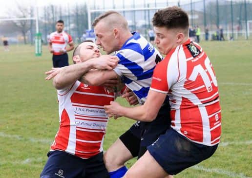 Jaron Cowern and Tom Andrews halt a Skegness run. Photo: David Dales.