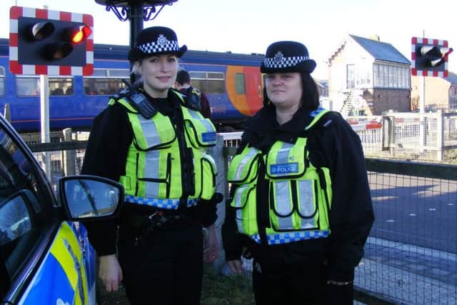 British Transport Police Sgt Charlotte Jarvis and Pc Helen Green say children are risking their lives and breaking the law by traspassing on the rail tracks. EMN-180327-123633001