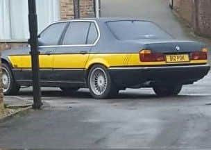 The BMW involved in the attempted theft.