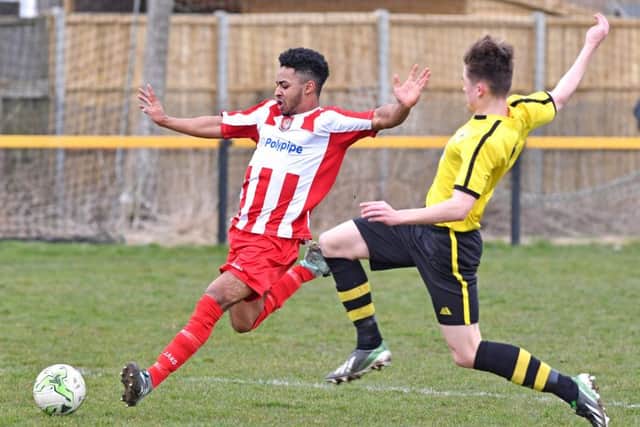 Nadir Boulaid in action against Wyberton.