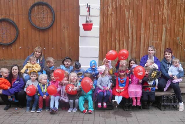 Youngsters at Wellies dressed up in sports clothes to raise money for Sport Relief. EMN-180330-112300001