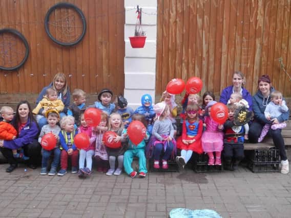 Youngsters at Wellies dressed up in sports clothes to raise money for Sport Relief. EMN-180330-112300001