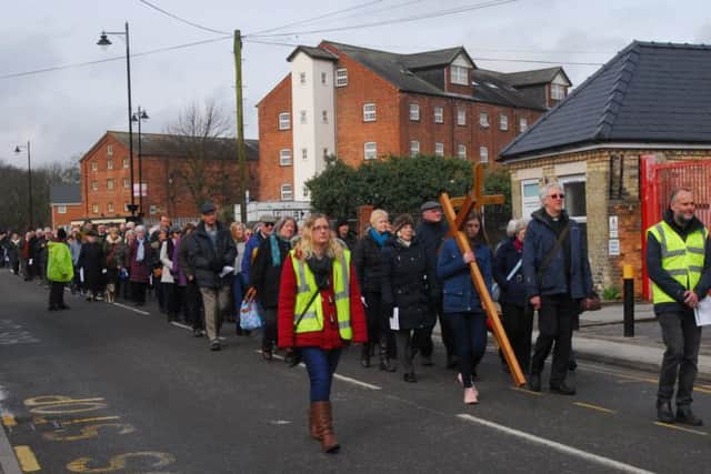 The Walk of Witness procession sets off from Station Road in Sleaford on Good Friday.