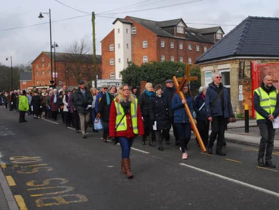 The Walk of Witness procession sets off from Station Road in Sleaford on Good Friday.