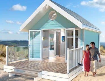 The beach huts or chalets will be 2.4 meter square in seaside pastel shades, with a metre of decking in front and two metres of decking behind. ANL-180330-152415001