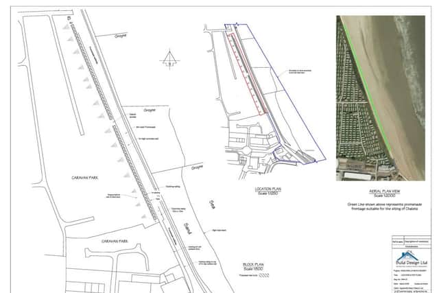 Layout of the section of beach in Ingoldmells where it is hoped the beach huts will be. ANL-180330-154521001