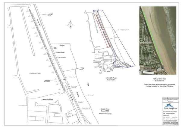 Layout of the section of beach in Ingoldmells where it is hoped the beach huts will be. ANL-180330-154521001