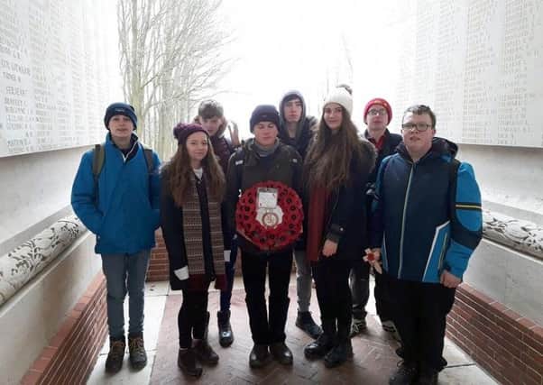 Army Cadets from Caistor and Market Rasen laid wreaths at the Thiepval Memorial to honour local men lost in the First World War EMN-180304-115719001