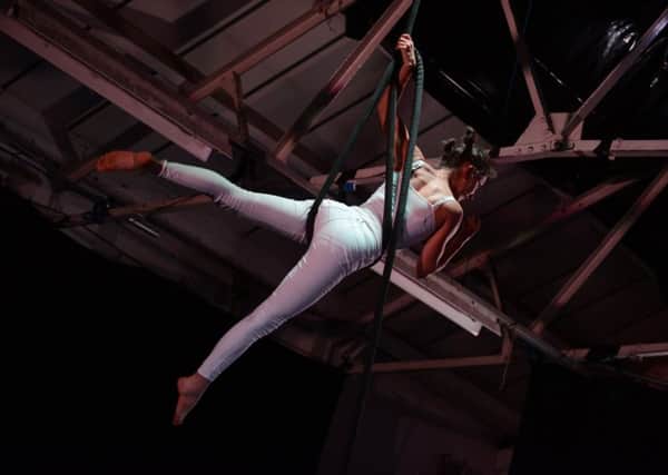 Claire Crook will be performing live aerial displays alongside CIRCUS: Performers, Politics and Pop Culture. EMN-180604-095646001