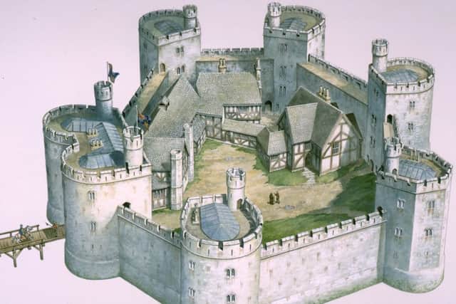 A computer-generated reconstruction of how Bolingbroke Castle is believed to have looked in Medieval times.