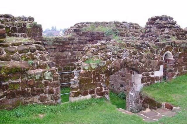 A section of the ruined walls.