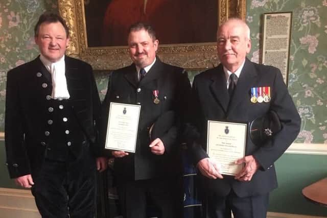 From left to right, High Sheriff Andrew Clark, PCSO Nigel Wass, and Alan Maskell. Photo: Supplied.