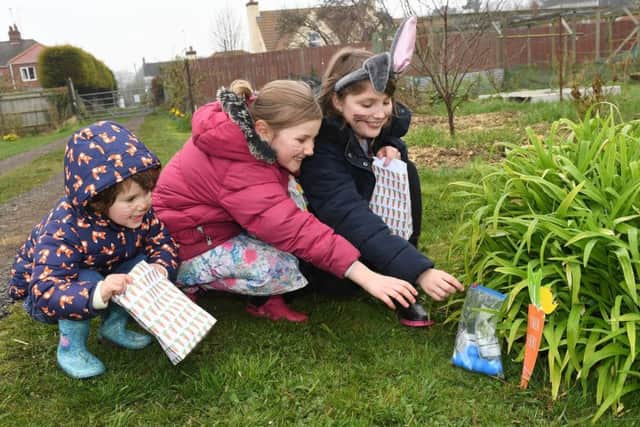 Pictured (from left) Lydia Epton, three, Maggie Drury, seven, and Elanor Drury, 10.