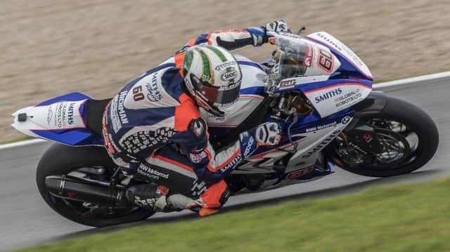 The wet conditions ultimately proved Peter Hickman's undoing at Donington EMN-180904-142255002