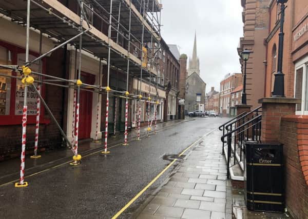 The part of Eastgate, Louth, close to where the 'double stabbing' took place at the weekend.