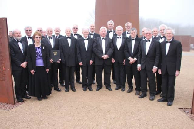 Caistor Male Voice Choir pictured at the International Bomber Command Centre on Canwick Hill in Lincoln EMN-180413-165549001