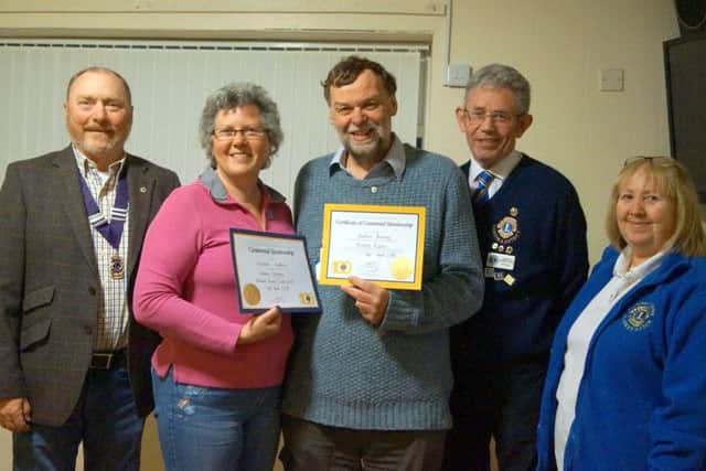 New Lion Steve Bunney was welcomed by president Gary Eastburn, sponsor Elizabeth Eastburn, Zone Chairman Ron Lyus and membership secretary Christine Goldring EMN-181004-083129001