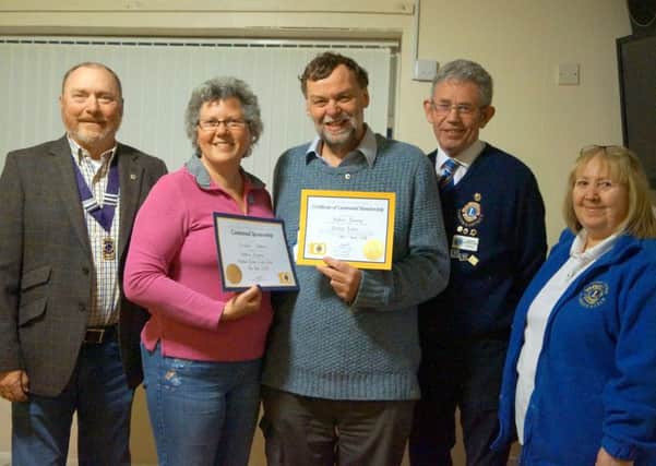 New Lion Steve Bunney was welcomed by president Gary Eastburn, sponsor Elizabeth Eastburn, Zone Chairman Ron Lyus and membership secretary Christine Goldring EMN-181004-083129001