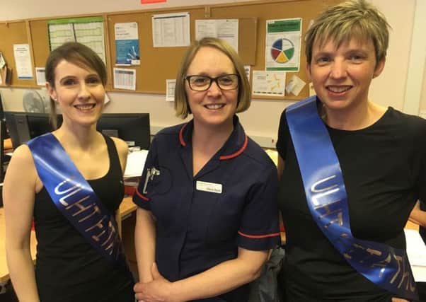 Sam Daniels, far right, pictured with her colleagues at Lincoln Hospital, who will take part in the fitathon. Image supplied