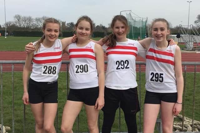 The Louth AC 4x100m U15 girls relay squad EMN-181204-171619002