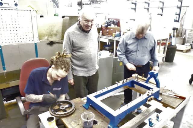 Members of theThimbleby Church Building Team visited Smiths of Derby Thimbleby where the church clock is in the process of being completely dismantled, cleaned and repainted- using much the same skills as 250 years ago. EMN-180423-143210001