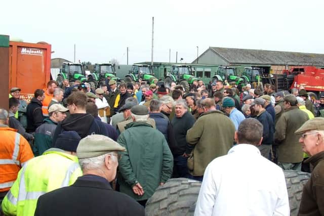 Crowds at the dispersal sale which saw 400 lots in the auction. EMN-180416-154018001
