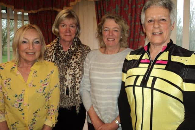 Medal winner Pam Holbrooke, Sue Borthwick and Helen Gibbard, eclectic winners, with Ladies' Captain Jenny Holborn.