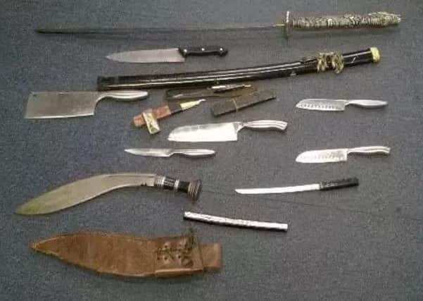 Knives seized by the police in the last year