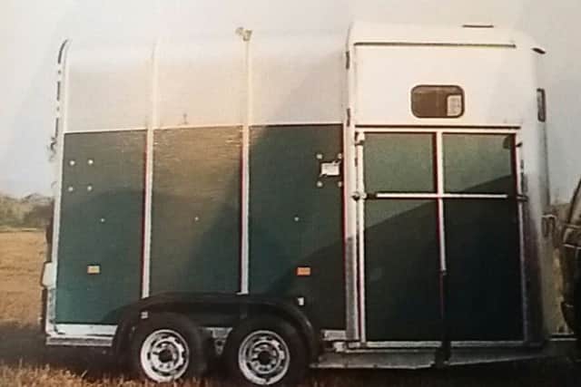 A blue Ifor Williams horse box similar to this one has been reported stolen from South Kyme. EMN-180418-084535001