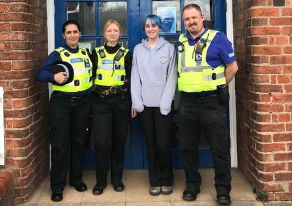 Horncastle Neighbourhood Policing Team with Anna Moran. EMN-180423-110833001