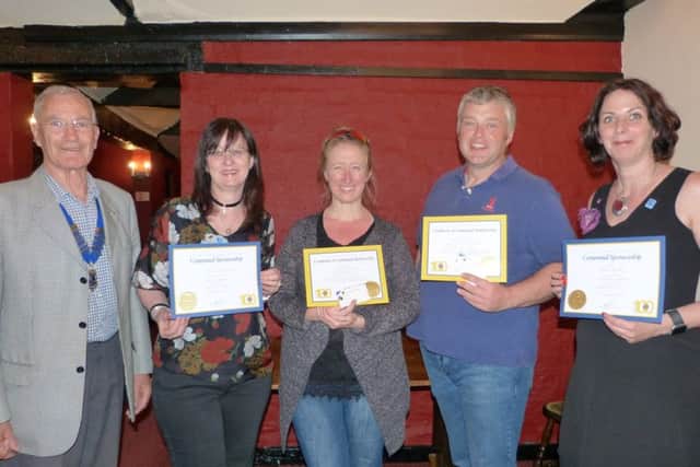 President Norman Barker with Jacqui Guthrie, sponsor; Sarah Hodson, Stuart Burgharn and Kate Liddy, sponsor. EMN-180429-193931001