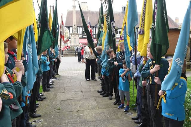 Scouts St George's Day parade on Sleaford Market Place. EMN-180423-100248001
