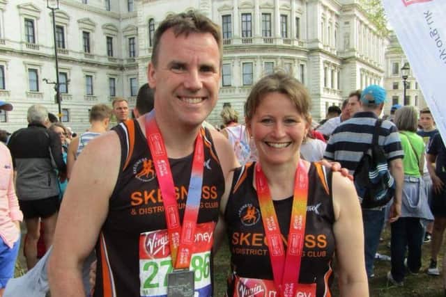 Andy Shelton and Joanne Jackson at the London Marathon.