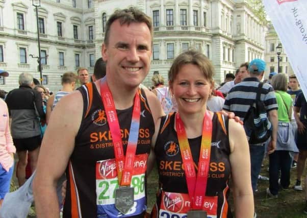 Andy Shelton and Joanne Jackson at the London Marathon.