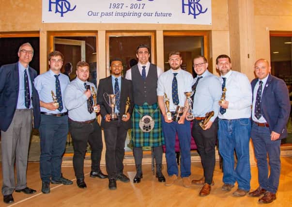 Former Scotland skipper Kelly Brown was the guest speaker at Boston Rugby Clubs presentation night on Saturday. Pictured, from left, are president John Fletcher, George Sharp (collecting Tom Godfreys 2nd XV Player of the Year award), Diogo Felicio (Most Improved Player), Kyle Turley (Young Player of the Year), Kelly Brown, Michael Baldwin (Player of the Year), Luke Fowler (Players Player of the Year, MVP), Dean Harmston (Most Improved, Second XV), coach Ashley Coates. Photo: David Dales.