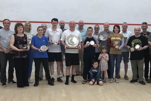 Squash and racketball prizewinners.