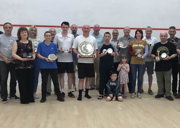 Squash and racketball prizewinners.