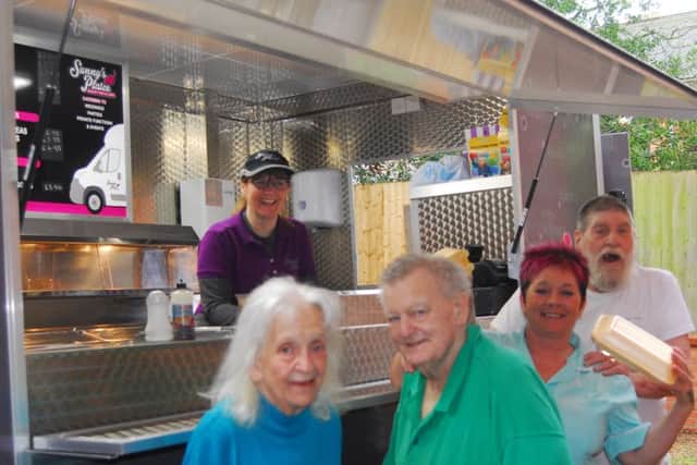 Serving up a nostalgic fishy treat - Sunny's Plaice mobile chip shop at Ashdene care home in Sleaford. EMN-180105-002857001