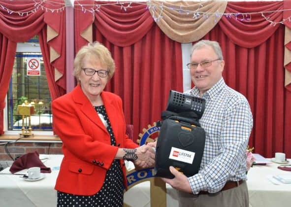 The presentation of the defibrillator.