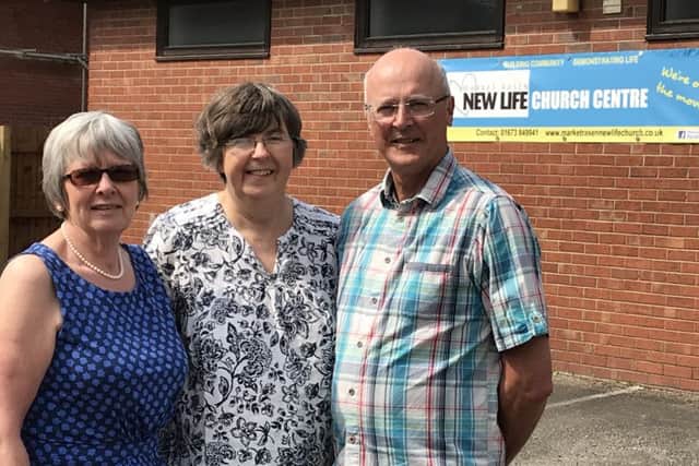 Church leaders Jane Bridger, Rhona Sheppard and Mike May EMN-180425-115636001