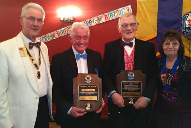 MJFs for Lions Bill and Peter, presented by Past District Governor Derek Blow and President Pat EMN-180205-122133001